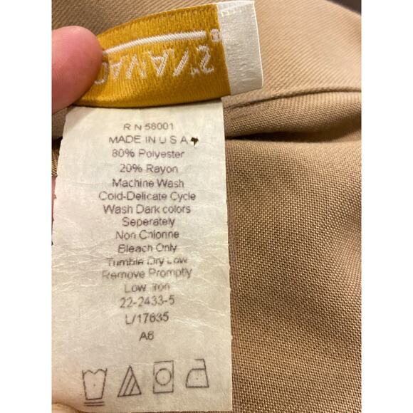 Roamans‎ Blazer Jacket Womens Size Medium Oversized Camel Shoulder Pads 1-Button - Picture 6 of 7